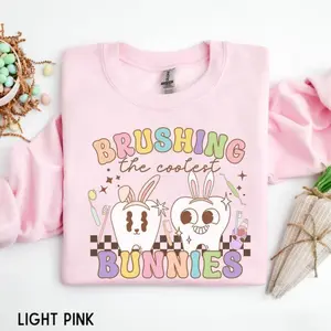 Dental Squad Easter Sweatshirt, Bunny Tooth Spring Crewneck, Dental Hygienist & Office Staff Team Gift