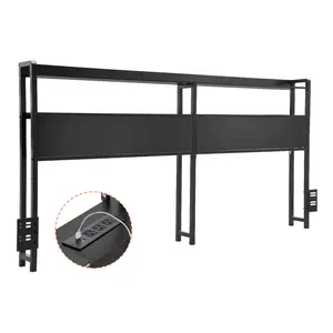 VEVOR Headboard for Queen Size Bed Head Board with 2 Shelves & LED Light Black