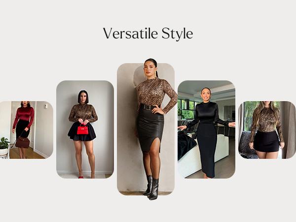 ​​Popilush High-Waist Bodysuit - Tummy Control Shapewear with Long Sleeves Elastic Hip -LIVE Breathable Padded