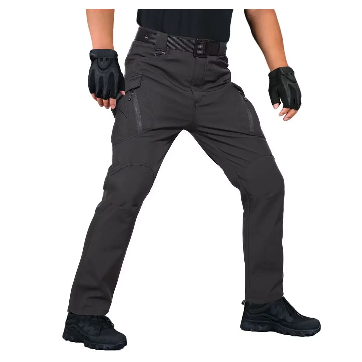 Men's Tactical Cargo Pants, Fleece Lined Winter Outdoor Apparel for Hiking & Skiing, Multi-Pocket Athletic Bottoms, Menswear, Multiple Pockets Sort Gear, Tactical Stuff, Warm Fleece Core, Male, Thermal Wear, Snowboarding, Fleece Linings