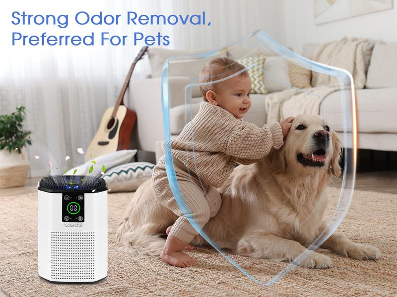 Cobectal 2-Pack H13 True HEPA Air Purifiers Compact Room Cleaners with 3-in-1 Filter Aroma Diffuser & Sleep Mode Ideal for Home Office Bedrooms Dorms Hotels & RVs White