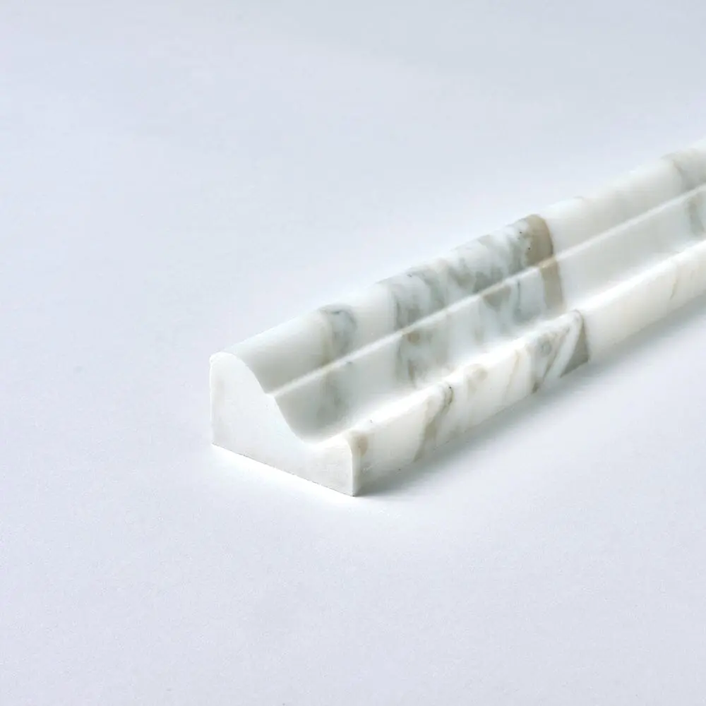 Calacatta Gold Marble Crown Molding Trim 2x12 Polished/Honed Sample