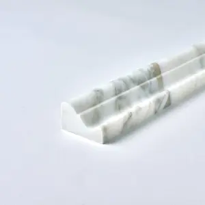 Calacatta Gold Marble Crown Molding Trim 2x12 Polished/Honed Sample