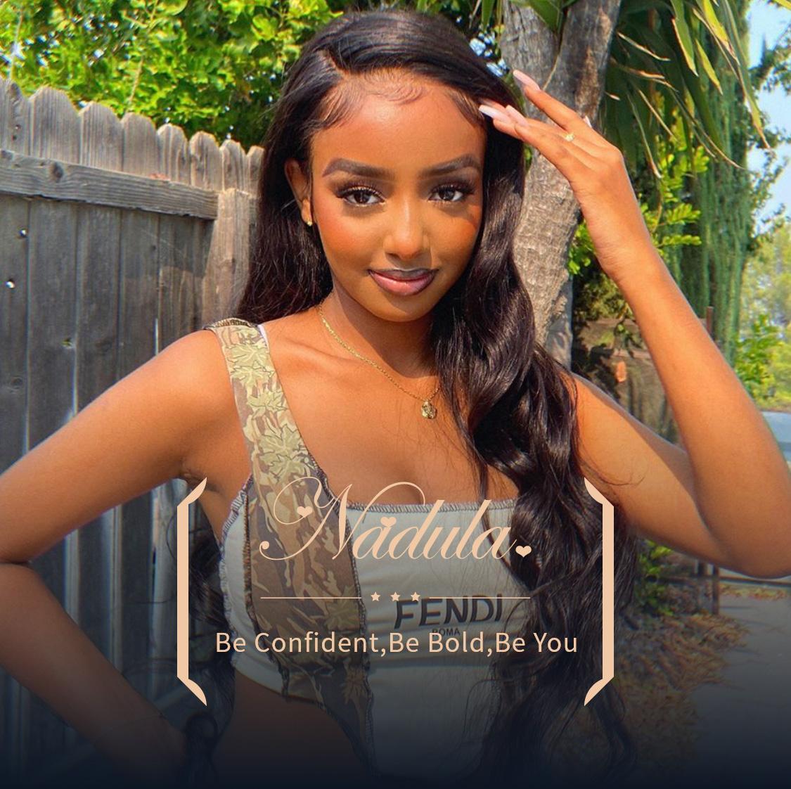 Weft Hair Nadula Body Wave Bundle(s) 8-30 Inch Virgin Human Hair Weave 100% Virgin Hair Soft & Bouncy Glueless No Shedding 100g/pcs TikTokShopSpringGlowUp Greenish