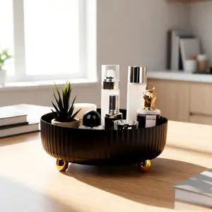 2026 Rotatable black Valentine's Day Countblackertop Organizer for Cologne: Vanity Organizer , Bathroom Counter Organizer for Razor, Shaving Lotion, Skincare, Deodorant, Perfume Perfect for Bathroom & Bedroom Storage