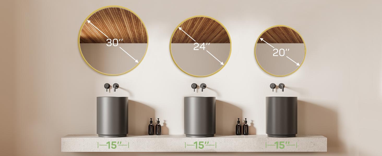Round Wall Mirror, Circle Bathroom Mirrors for Over Sink, Entryway, Living Room, Vanity Decor Round Wall Mirror, Circle Bathroom Mirrors for Over Sink, Entryway, Living Room, Vanity Decor