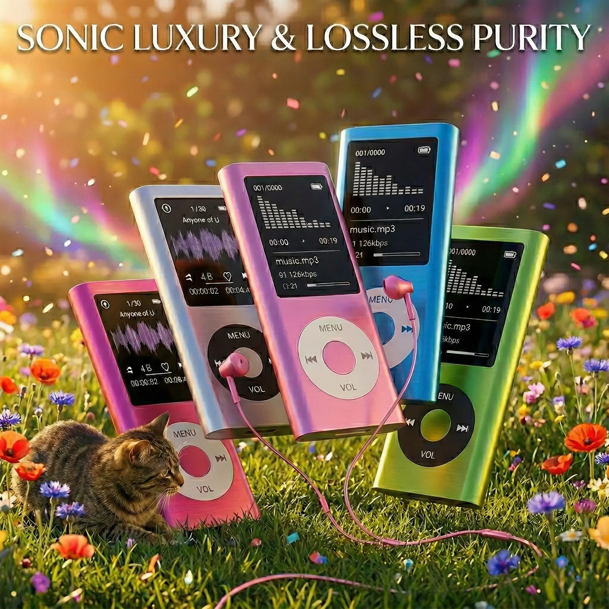 Portable MP3/MP4 lossless music player with LCD screen, suitable for students—listening to music, reading, travel, and offline use; an ideal student gift. Does not include a TF card.