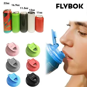 Flybok Reusable Soda Can Lids (6-Pack), BPA-Free and Eco-Friendly PE Construction with 360° Airtight Seal. Leak-Resistant, Dust- and Insect-Blocking Covers that Keep Drinks Fresh and Fit Most Beverage Cans.