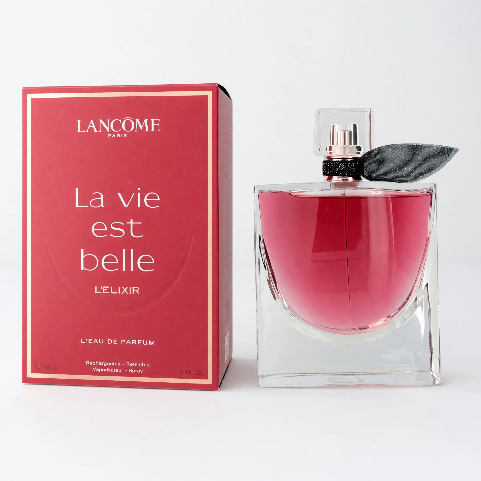La Vie Est Belle L'Elixir by Lancome, 3.4 oz EDP Refillable for Women, 3.4 Fl Oz, Warm Floral, Signature Scent, Fruity, Smelling Good, Eau De Parfum Bottle Women's Fragrance