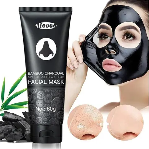 Bamboo Charcoal Peeling Nose Mask (1 Piece, 60g, 24 Months Shelf Life) - Deep Cleansing, Blackheads Removal, T-Zone Care, Skin Clarity Boost, Facial Skincare for Male Adults, All Skin Types, No Harmful Additives