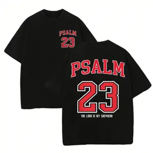 PSALM 23 Christian Shirt, 'THE LORD IS MY SHEPHERD' Christian Scripture T-Shirt,Double Sided Printed High Quality Christian T-Shirt, Christian Gifts, Men's And Women's Shirt vintage t-shir good  graphic  tees