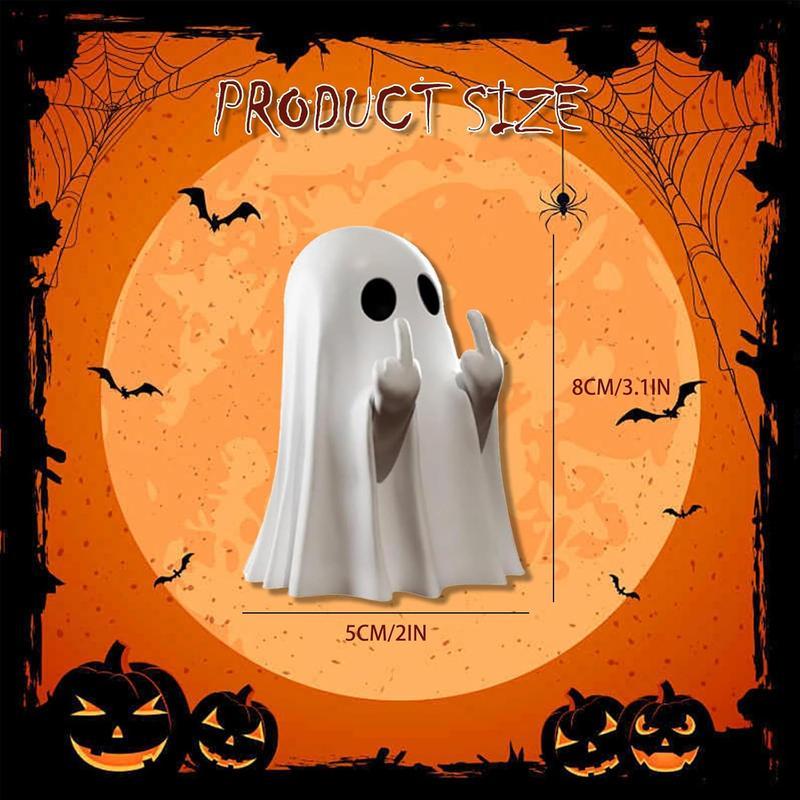 MUNBYN  Halloween Ghost Figurine ornaments- Spooky Resin Ghost Statue, Cute Ghost Decor for Halloween Decorations, Porch and Indoor Spooky Home Decor