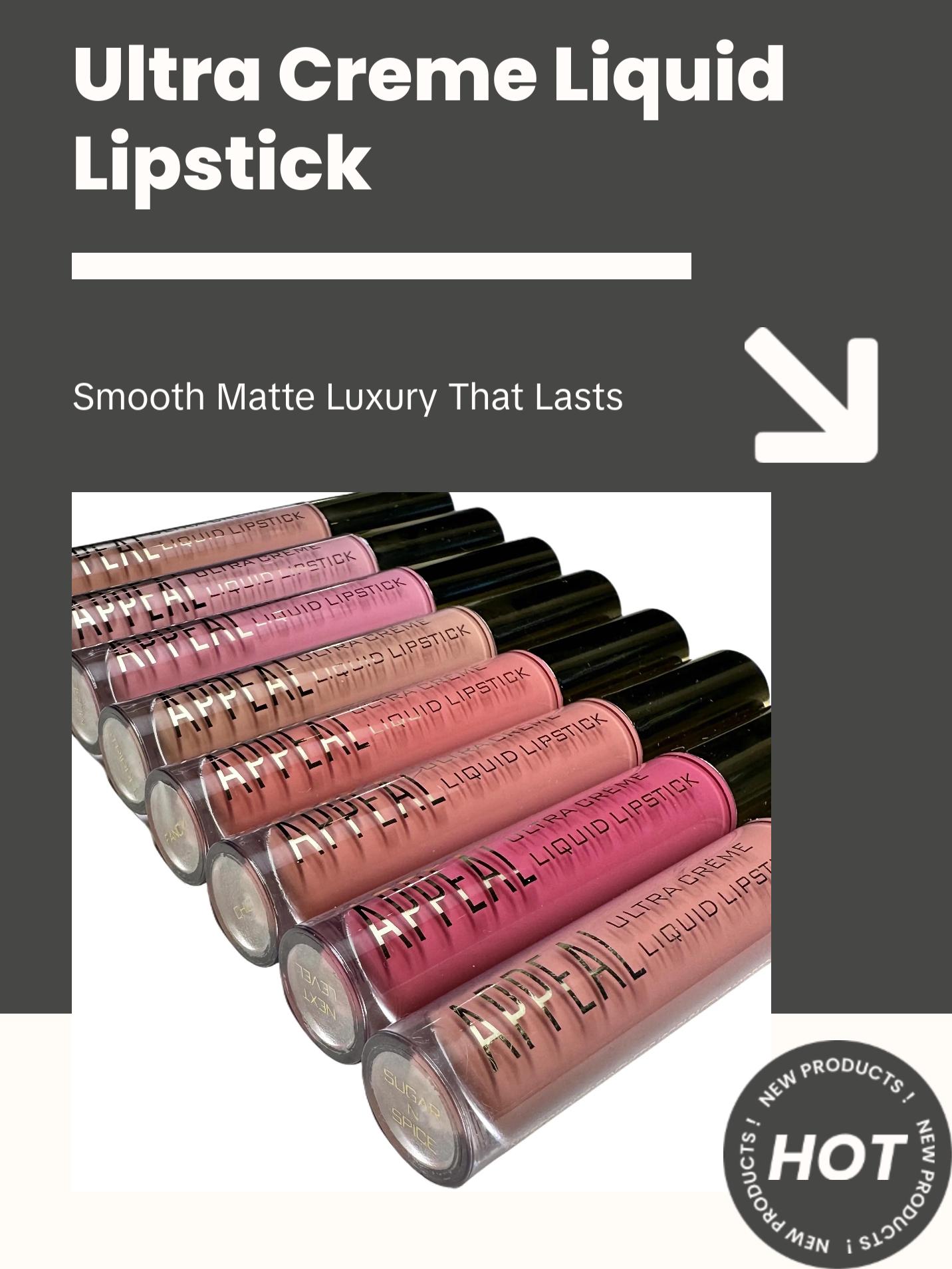 Appeal Cosmetics Ultra Creme Liquid Lipstick - Creamy Smooth Matte Finish Long Lasting Moisturizing Lip Color for All Day Wear