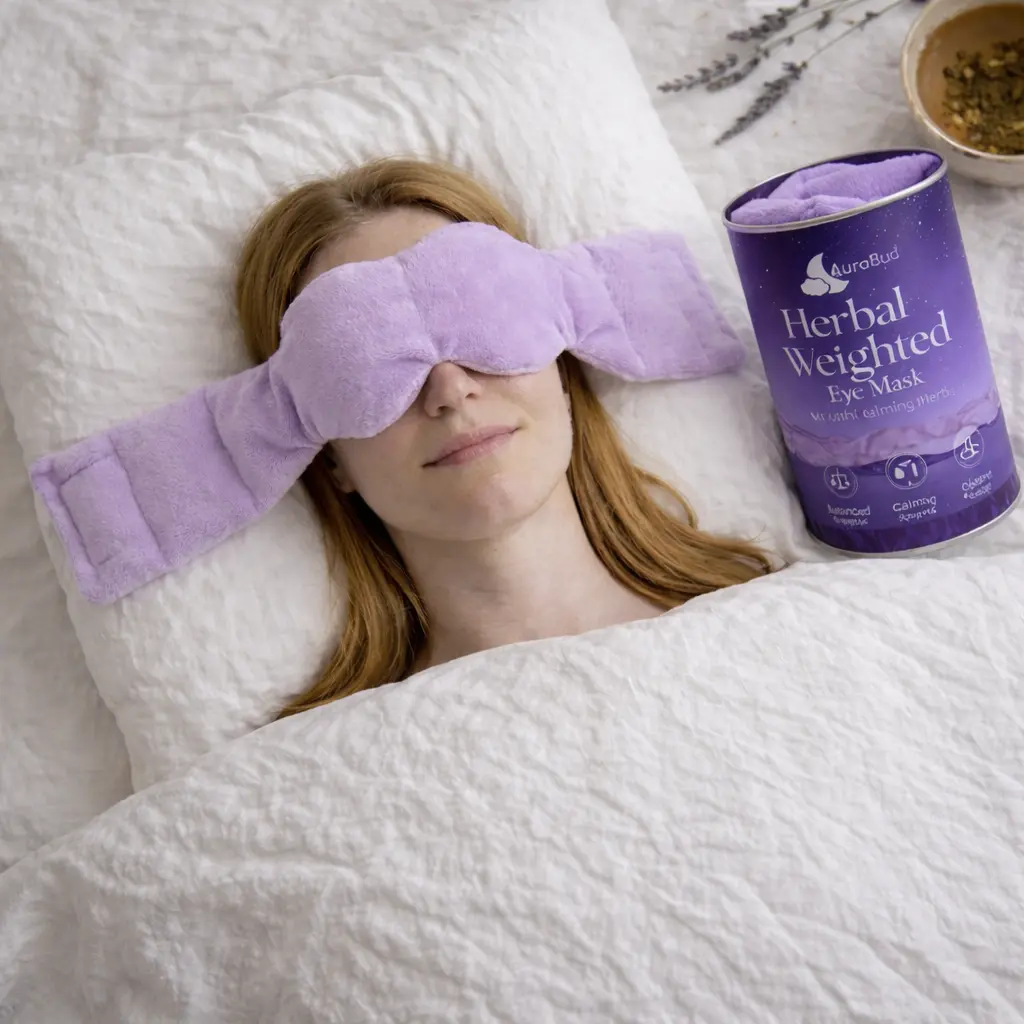 Weighted Sleep Mask - Premium Plush Herbal Sleep Mask with 0.5 lb Naturally Lavender Pack for Heat or Cold Use,Calming Eyemask for Deep Sleep ,Side-Sleeping Friendly,Contoured Full-Wrap Comfort, 100% Blackout for Rest & Travel,beachoutfits backtoschool