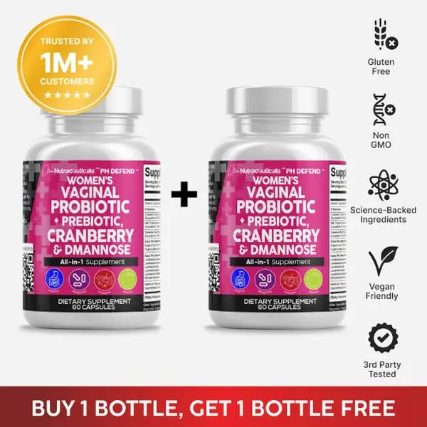 Clean Nutra BOGO | Probiotics, Prebiotics, Cranberry, Dmannose & More for Women's Healthy Odor and Tract Support Capsules – PH Defend