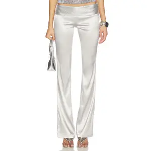 Jaded London Satin Low Rise Chainmail Trouser in Silver
