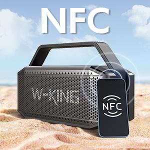 W-KING 60W (80W Peak) Portable Loud Bluetooth Speaker with Waterproof Design, Subwoofer, Large Outdoor Speaker Boombox for Party and Home Use Card Audio Handle Connection