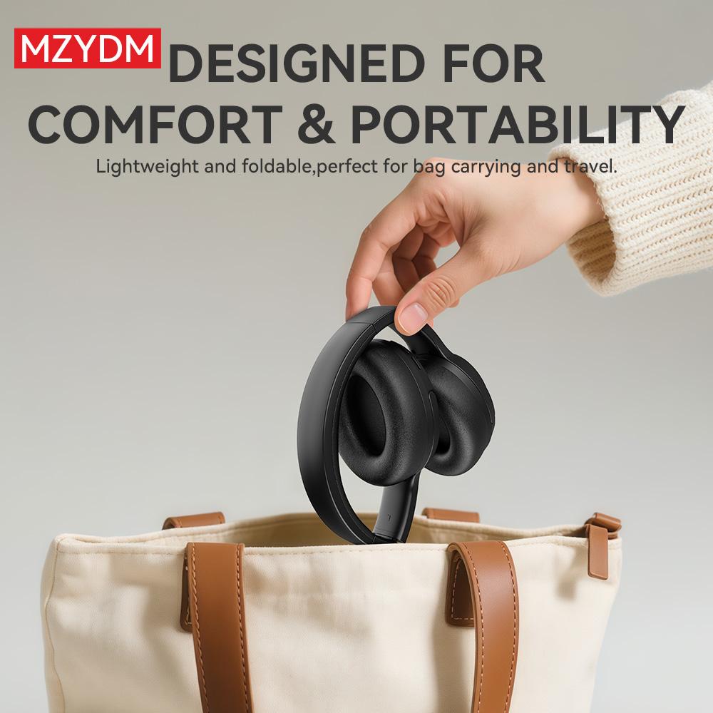 MZYDM Bluetooth Wireless Over-Ear Headphones Foldable Active Noise Canceling Hi-Res Audio 70 Hours Battery Life Lightweight Portable with Microphone for iOS PC Android Ideal for Home Office Business Trips