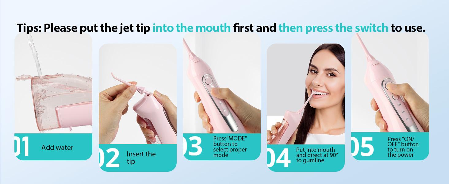 COSLUS CX20 Water  Flosser Teeth Pick:Soft Portable Cordless Oral Irrigator Rechargeable Travel Irrigation Cleaner IPX7 Waterproof Electric Flossing Machine for TeethCleaning,Professional Dental Teeth Irrigator,Teeth Cleaning Tools,Home Travel Gift