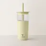 Reduce Aspen 20oz Insulated Glass Tumbler - Stylish, Aesthetic and Functional Portable Vacuum Flask, Reusable Smoothie-Ready Cup for Boba Lovers, French Vanilla Iced Coffee Enthusiasts