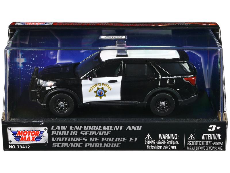 2022 Ford Police Interceptor Utility "California Highway Patrol" Black and White 1/43 Diecast Model Car by Motormax
