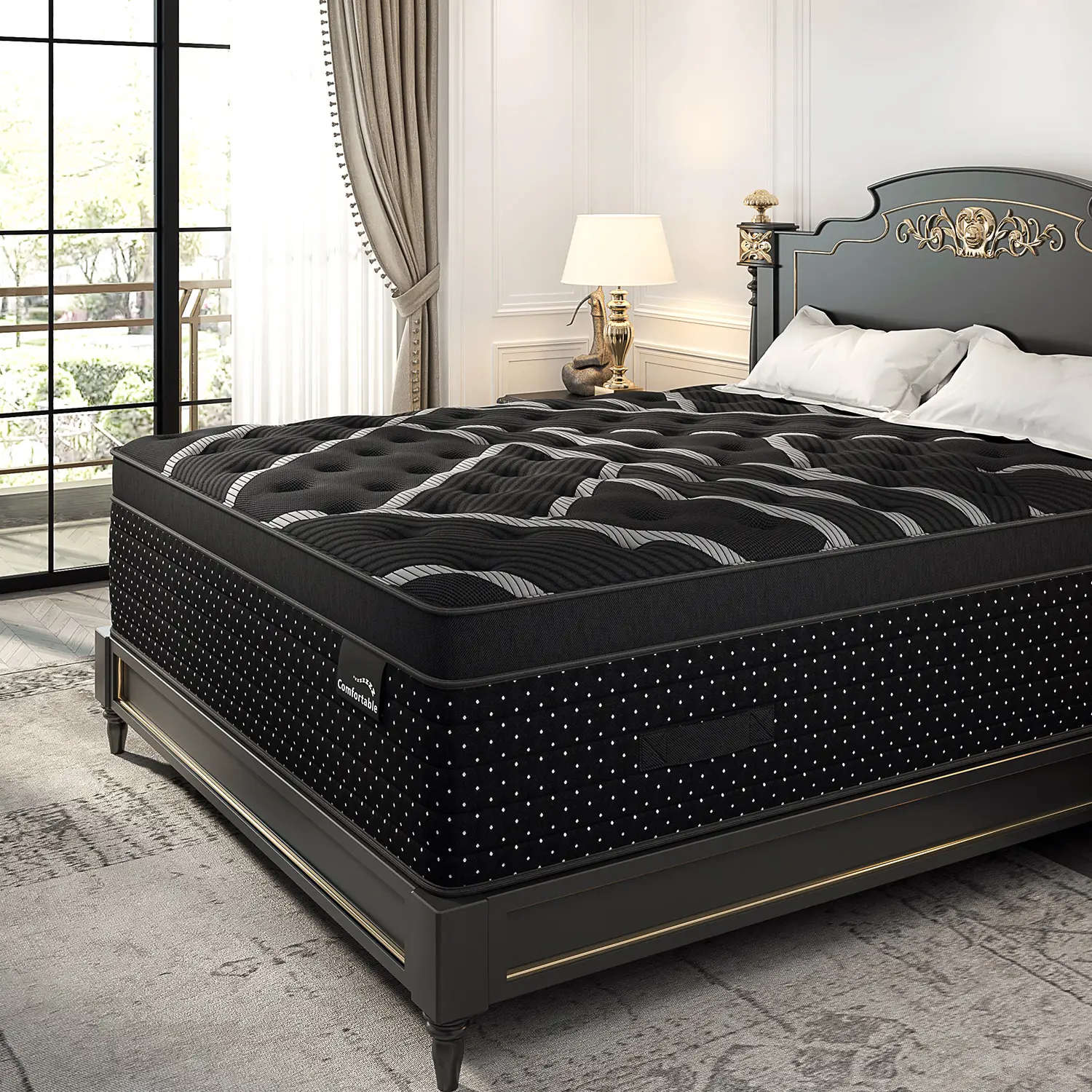 12/14 Inch Twin, Full, Queen, King Mattress Memory Foam And Spring Hybrid Mattress Medium Firmness, Lumbar Support, For Home Rooms Hotels, Boxed Halloween ChristmasGift Furniture Ergonomic mattress Interior Modern