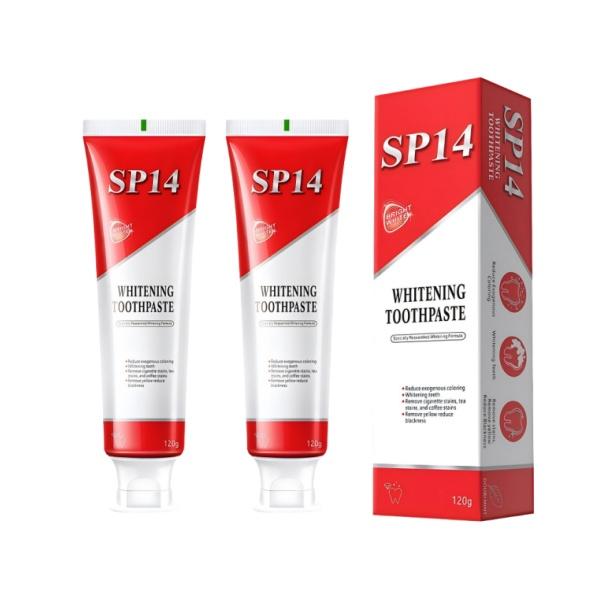 SP14 Upgraded Whitening Toothpaste 2-Pack with Niacinamide Tackles Tough Stains Promotes Oral Health for Cleaner Teeth
