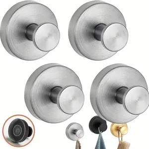 2/4/6-Pack Suction Cup Knob Hooks - Removable Towel Hooks for Bathroom Window, Bath Robe Loofah Hook for Hanging