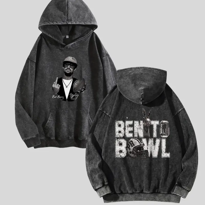 Vintage Benito Bowl 2026 Washed Hoodie, Here For The Benito Bowl The Best Haft Time Shirt, Oversized Menswear And Women Menswear Tops, Gym Pump Cover, Hip Hop Y2K Graphic Apparel, Gift for Fan