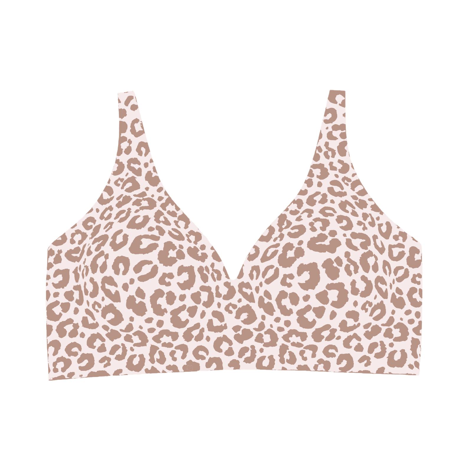 1/2/3PCS Leopard Jelly Wireless Bra Womens Comfortable Wireless Bras Push Up Bralettes Seamless Tshirts Bras Deep V Everyday Bras S-3XL