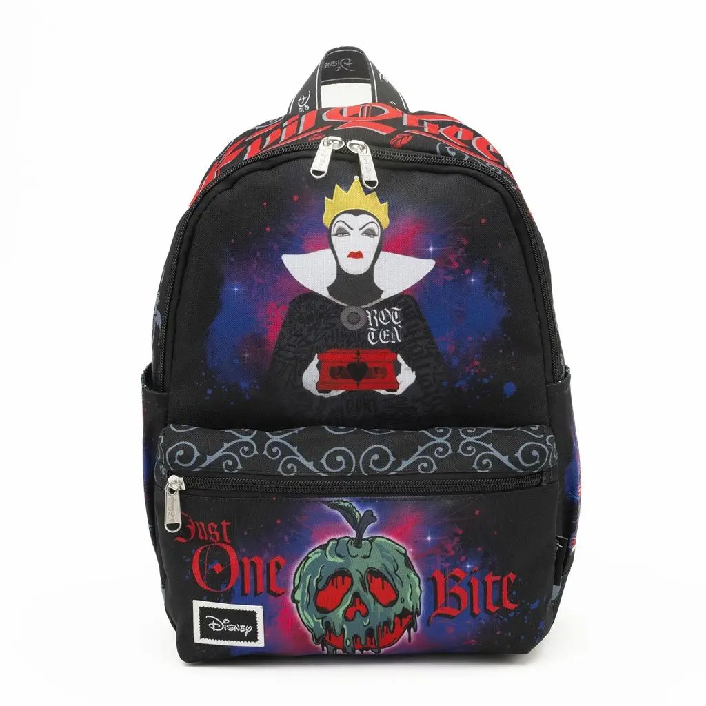 WondaPop Disney Snow White Evil Queen Nylon Mini Backpack Purse, 13-Inch Stylish Casual Daypack for Everyday Carry, 13" H X 9.5" W X 4.5" D, Chic, Adults, Adjustable Strap, Female, Graphic Print, Adjustable Straps, Zipper Pulls, Lightweight, Side Pocket,,