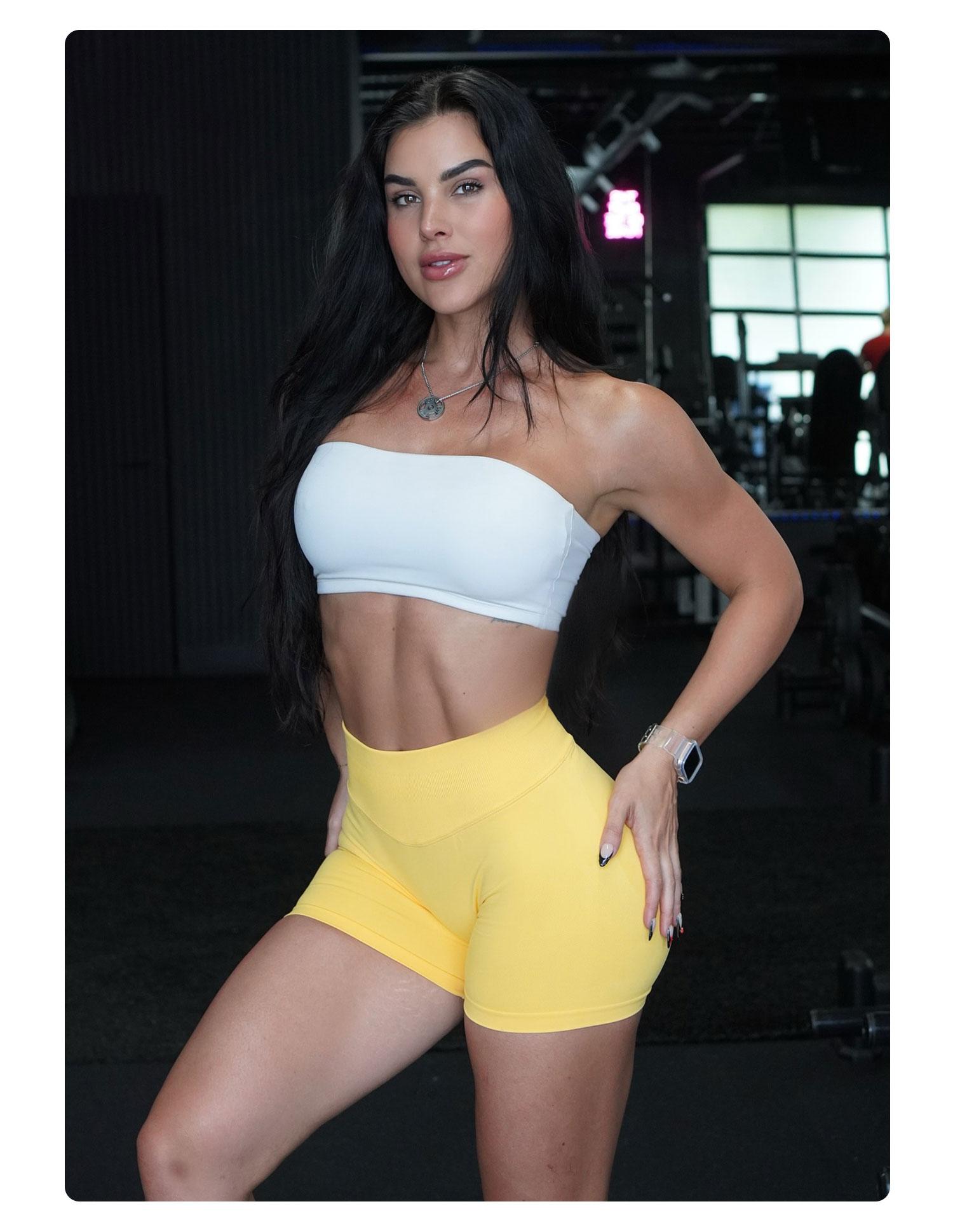 YEOREO SoftHue Seamless Workout Gym Shorts for Women Butt Lifting Hidden Scrunch  4.5" Impact Shorts Yoga Clothes