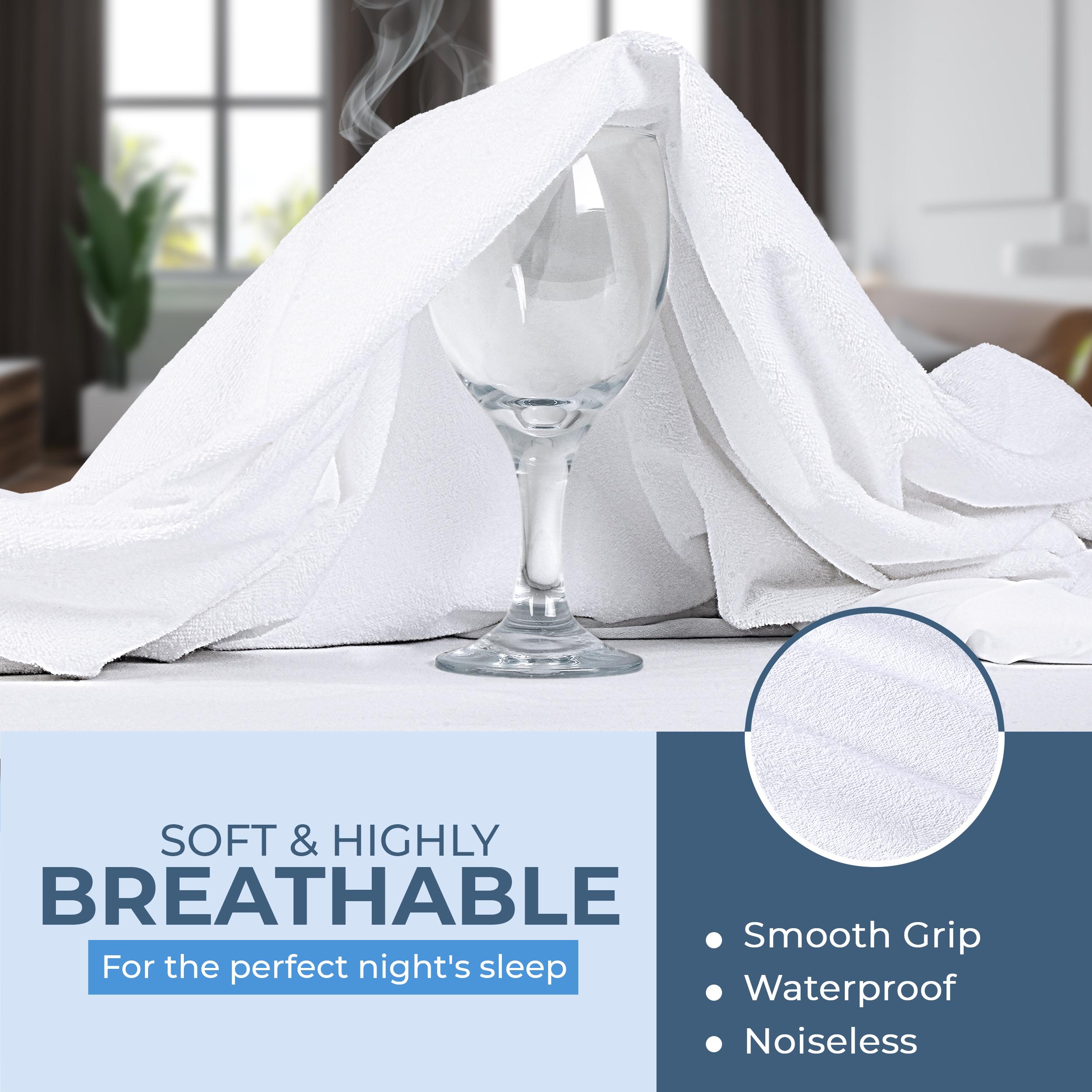 Utopia Bedding Waterproof Terry Mattress Protector, 200 GSM, Terry Cover, Breathable & Stretchable Pockets