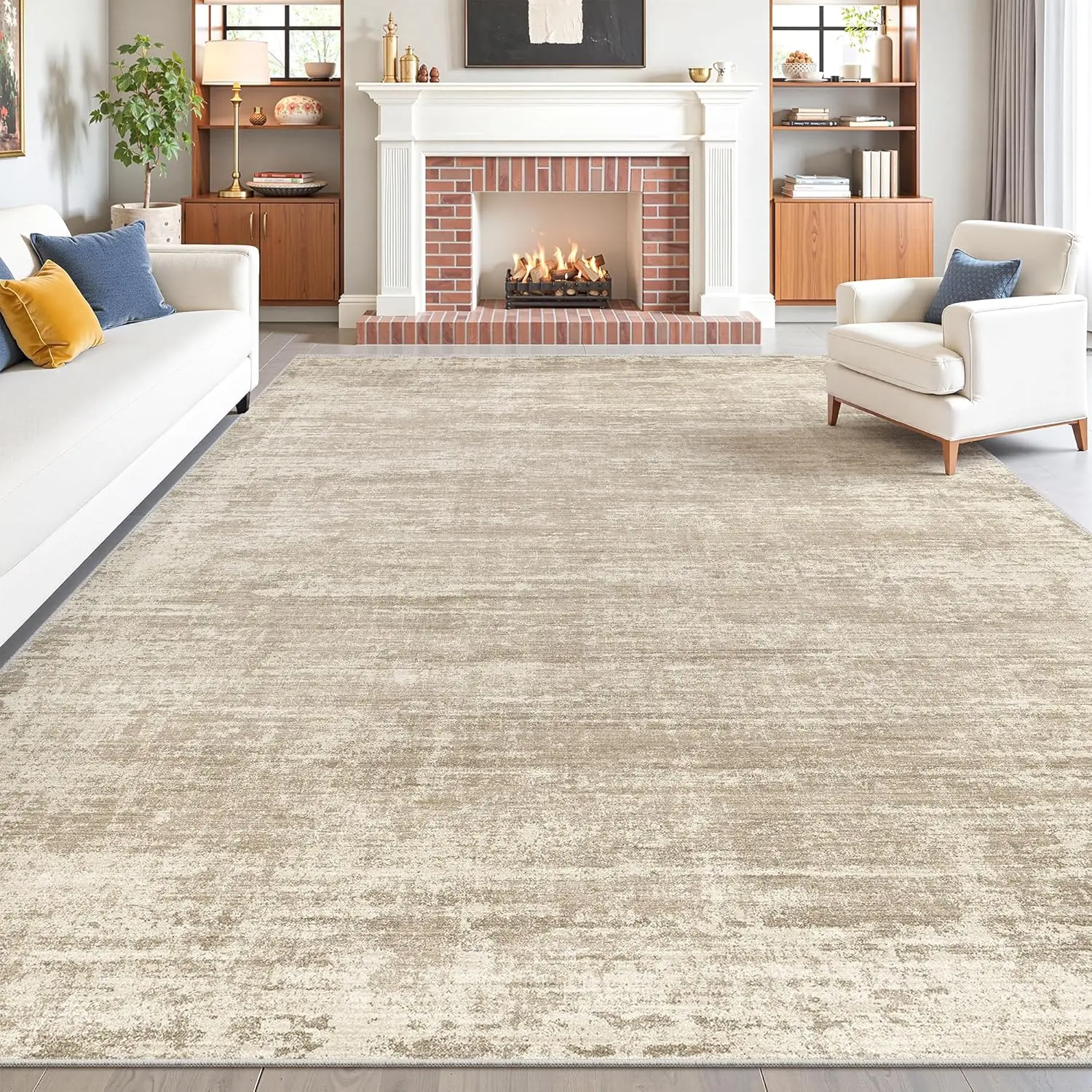 ComiComi 8x10 Area Rugs for Living Room, Non-Slip Backing Washable Rug, Modern Abstract Area Rug, Stain Resistant Rugs for Bedroom, Ultra-Thin Large Area Rugs, Area Rug 8x10