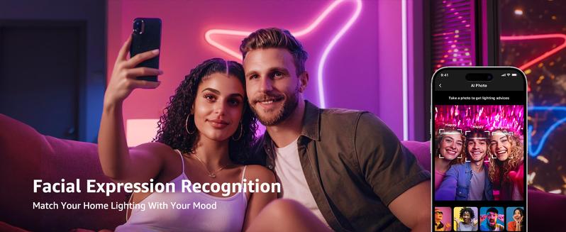 Lepro N1 AI Smart RGB Neon Rope Lights, Featuring LLM AI-Generated Lighting Effects, LightBeats Music Sync, Color Segment DIY Voice Control via App, Wi-Fi & Bluetooth Enabled for Christmas, Living Room and Bedroom Wall Decor -1