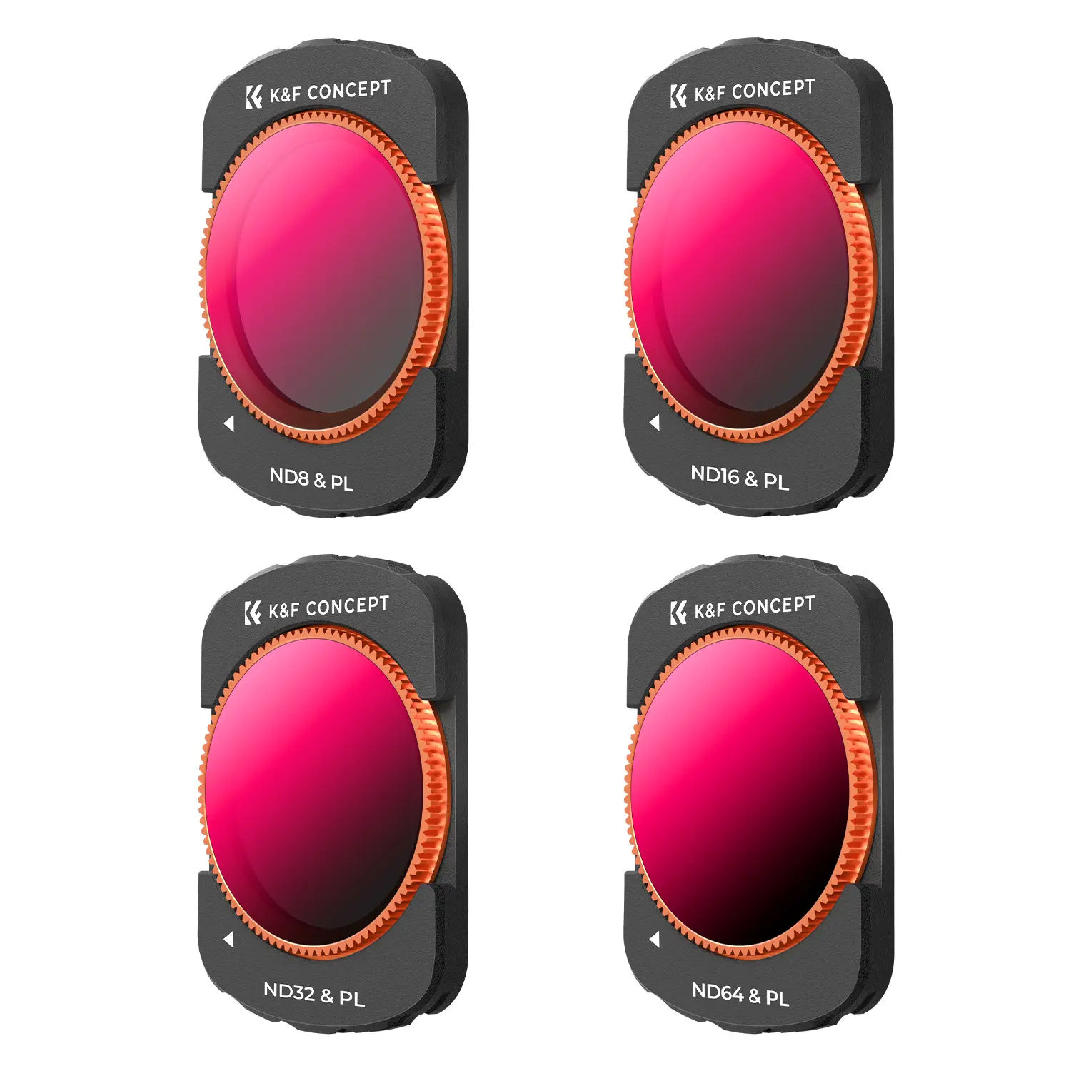 【K&F CONCEPT】Magnetic ND Polarized Filters Set for DJI Osmo Pocket 3 Creator Combo Accessories -4-Pack (ND8/16/32/64/PL)