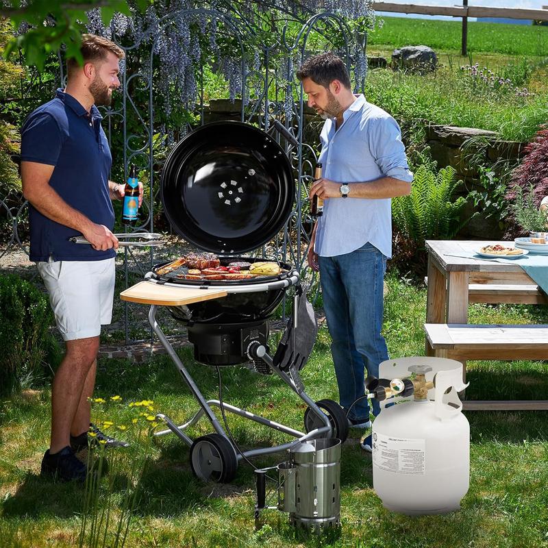 VAYWET Propane Gas Adapter Connector Universal Level Indicator 5-40lb Tanks, High Pressure Camping Grill Pressure Gauge, Propane Gas Tank Adapter On-off Control Valve Outdoor Kitchenware RV Camper Cylinder BBQ Gas Grill Heater QCC1/Type 1 Connection