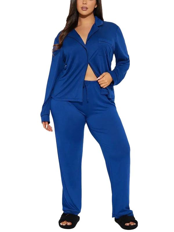JointlyCreating Women's Pajama Set 2 Piece Satin Sleepwear Long Sleeve Button Down Top & Pant Classic OL Style Autumn Loungewear JointlyCreating Women's Pajama Set 2 Piece Satin Sleepwear Long Sleeve Button Down Top & Pant Classic OL Style Autumn Loungewear