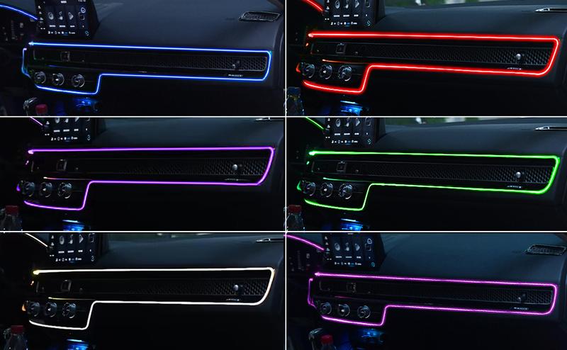 DIBMS Green 16FT Electroluminescent Car LED Strip Lights, USB-Powered Interior Ambient Lighting Kit with Fuse Protection, USB Powered Multicolor Car Interior Light ,USB Powered Car Interior Fiber Light
