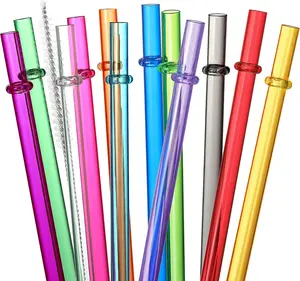 24 PCS, Reusable Straws with 4 Brushes, 10.5" Long Tritan Hard Plastic Straws, Translucent Replacement Drinking for 16OZ-32 OZ Tumblers, Cups, Jars, Stanley, YETI, Starbucks, BPA Free