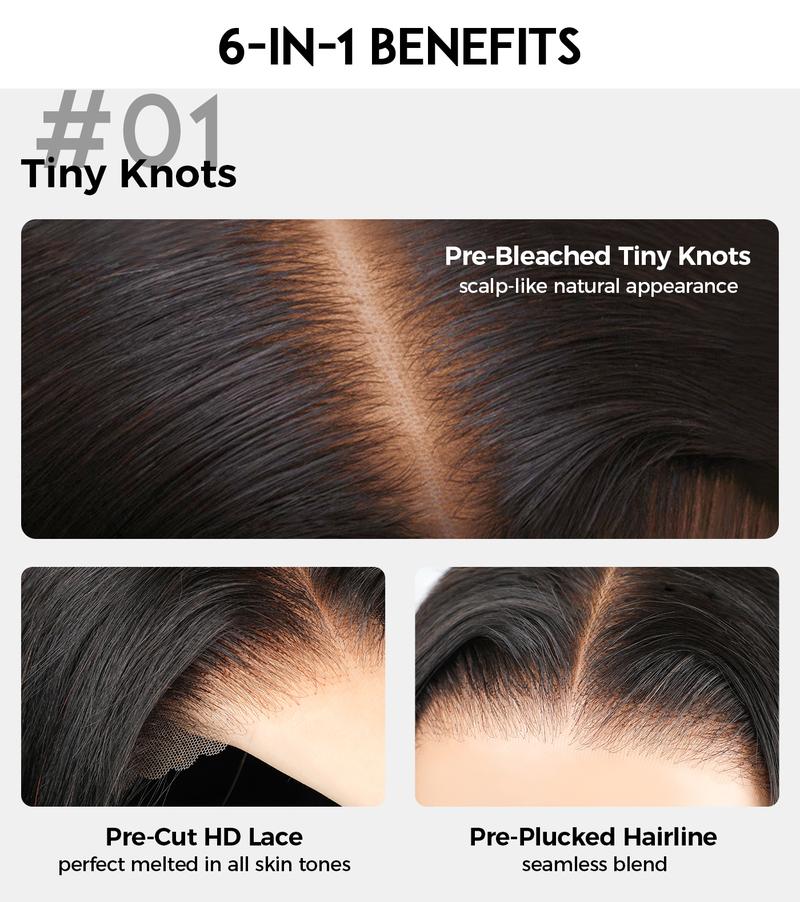 OQ HAIR Burgundy 99J Color Layered Straight Wig 220% Density Side Part Swept Bangs Pre-Cut 9x6 Lace Drawstring Wear Go Glueless Wig