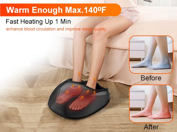 COMFIER 2025 Upgraded Shiatsu Foot Massager Machine with Remote, Deep Kneading Feet Massager with Heat, Relax for Home Office Handy Relaxing Gift