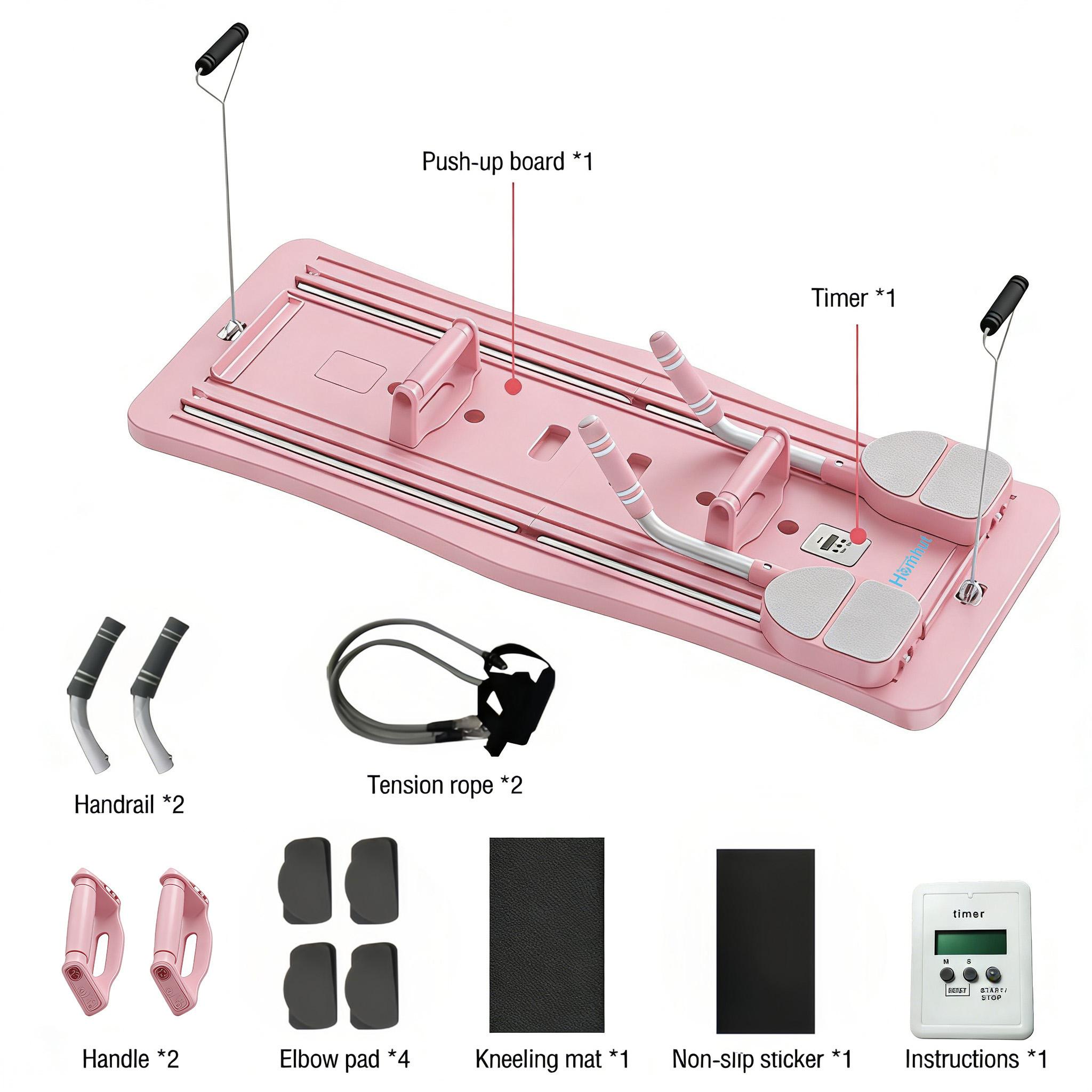 Pilates Board - Pilates Reformer Set, Multi-Purpose Foldable Pilates Reformer Board for Home, 4 in 1 Pilates Sliding Board