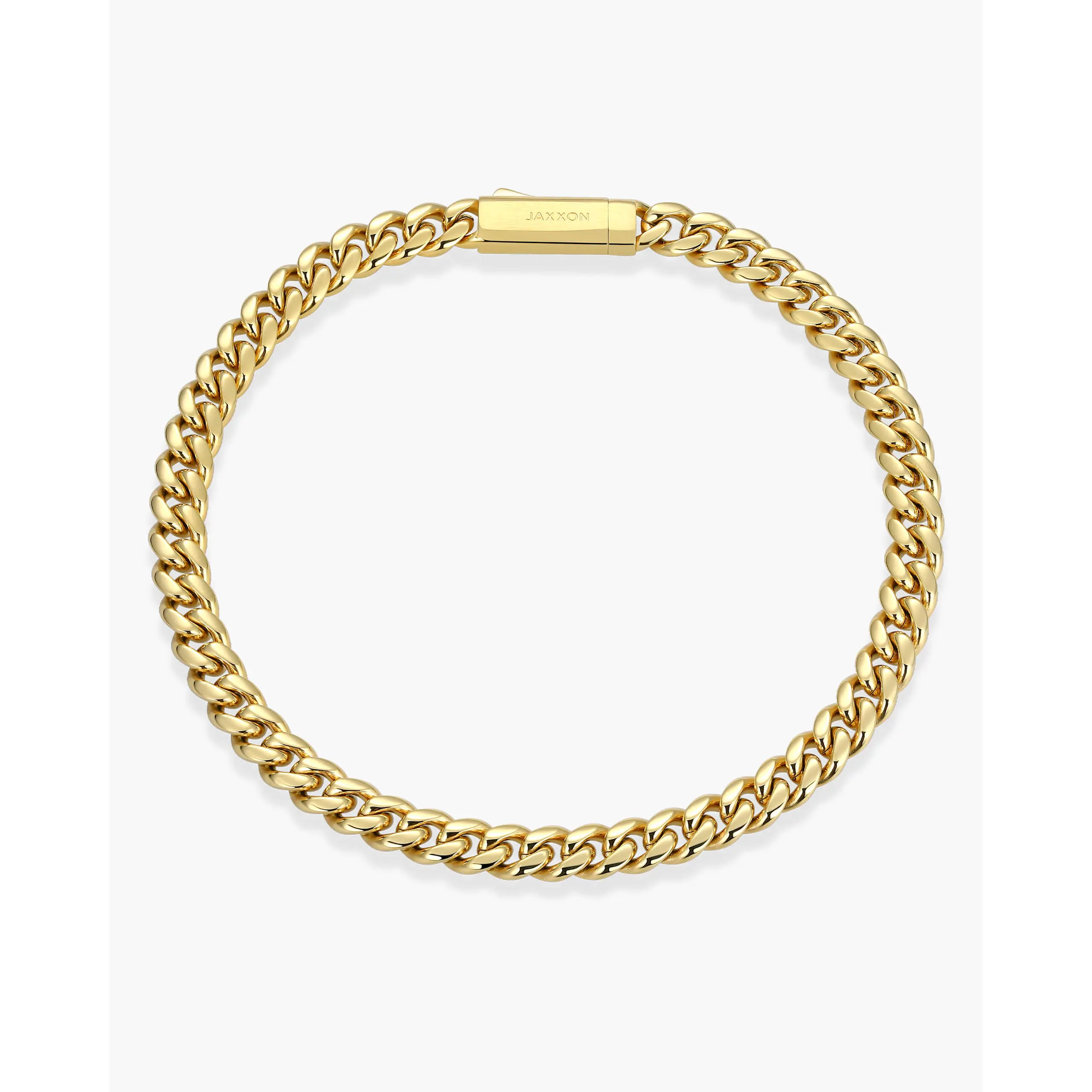JAXXON Cuban Link Bracelet 5mm - Gold - Waterproof - Box Clasp