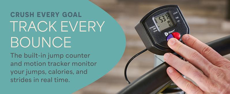 Lifepro Fitness Rebounder Trampoline – 40” Foldable with Adjustable Handle & Jump Counter | Silent Bungee Cardio Trainer for Adults