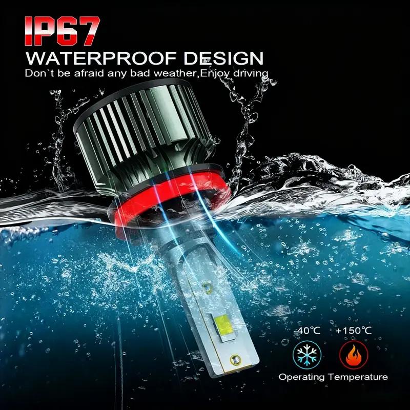 Ultra Bright 4PCS LED Headlight Bulbs Kit 120000LM 6000K Cool White,9005+H11/9005+9006/H11+H11 Multi-Fit Socket,High Low Beam,10X Visibility,Aluminum Body,Battery-Free,Plug N Play,IP68 Waterproof,Car Headlamp Upgrade