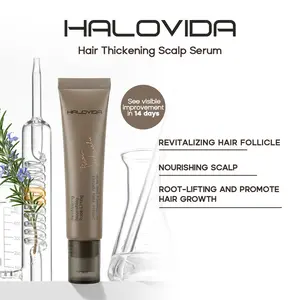 Halovida Hair Thickening Scalp Serum 0.5 fl. Oz.,Root-Lifting and Promote Hair Growth,Revitalizing Hair Follicle​,Nourishing Scalp,Gentle,Rosemary & Tea Extract,Fuller Looking Hair,Lightweight and Fast-Absorbing