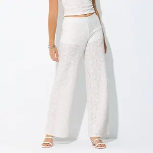 Women's Knit Wide Leg Pants - Wild Fable Cream XL