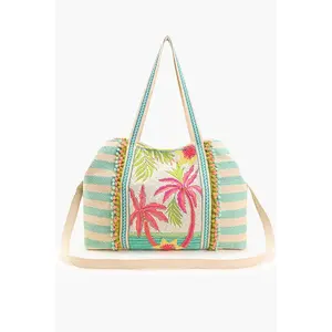 Palms Away Embellished Tote