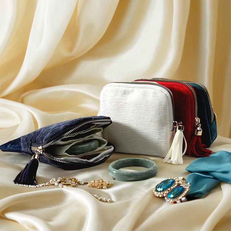 BOOVO jewelry zippered pocket case Travel Jewelry Bag Portable Organizer with 5 Compartments Velvet Satin Lining Tassel Zipper for Rings Bracelets Necklaces Tassel Bag Boxes BOOVO jewelry zippered pocket case Travel Jewelry Bag Portable Organizer with 5 Compartments Velvet Satin Lining Tassel Zipper for Rings Bracelets Necklaces Tassel Bag Boxes